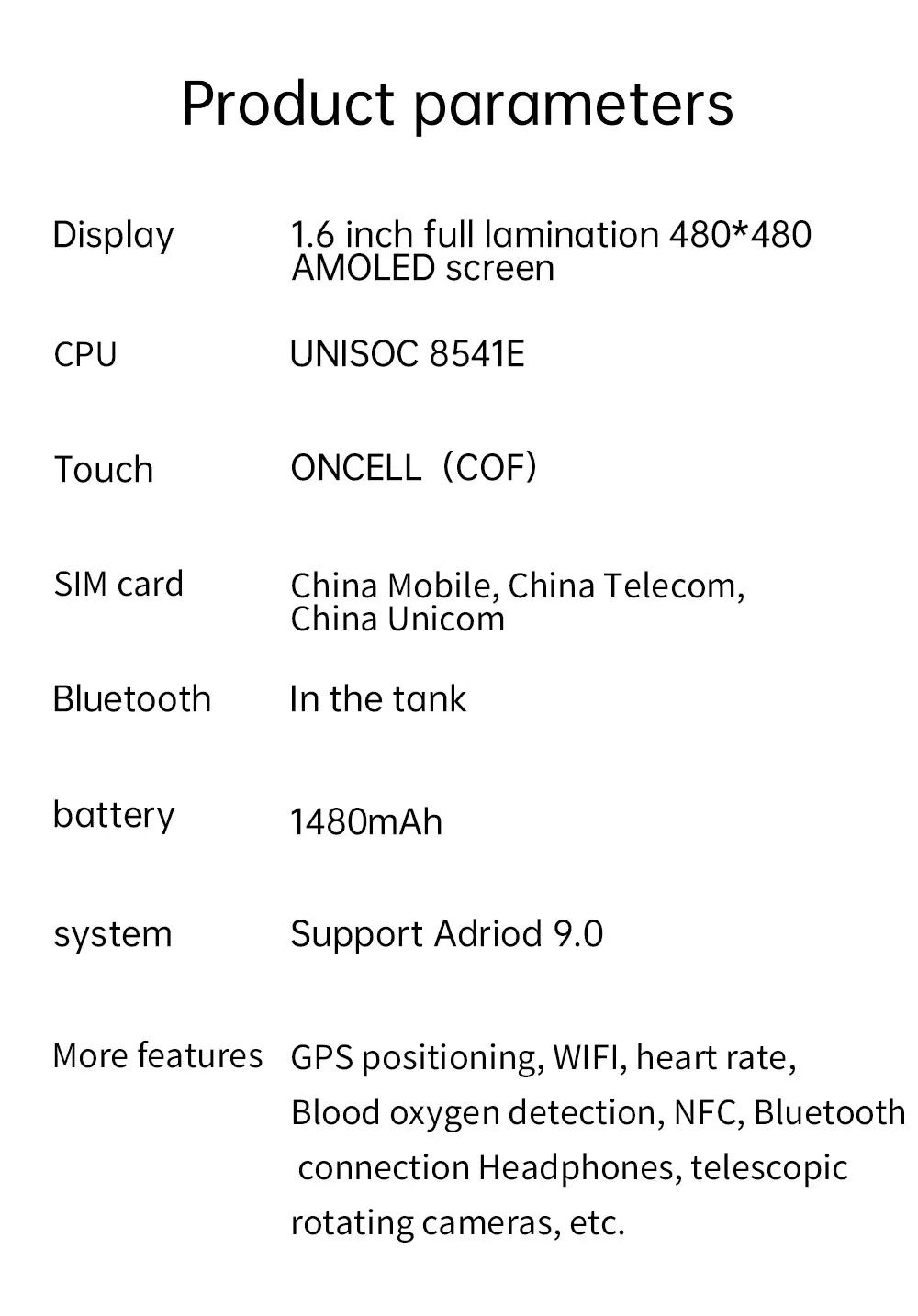 Caliente U8 Ultra AMOLED Android reloj inteligente 1480mAh batería grande hombres mujeres 4G 5G tarjeta SIM WiFi GPS NFC cámara deporte relojes inteligentes