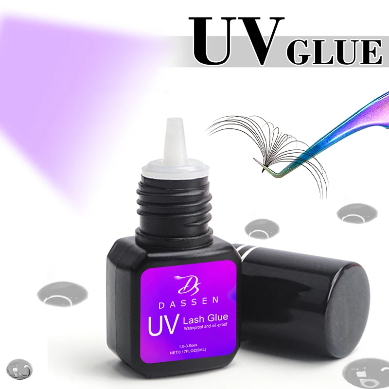 Dassen 5ML 1 Second Fast Drying Strong False Eye Lash Extension UV Glue Adhesive Retention Low Smell Mink Eyelash Glue UV 2