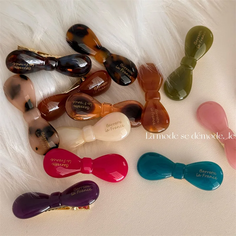 New Woman Mini Candy Color Bowknot Acetate Barrettes Trendy Hair Claws Girls Sweet Hair Accessories Headwear Hairgrip Ornaments color mushroom desk ornaments school office envelop holder desk memo holder photo stander message holder photo card holder