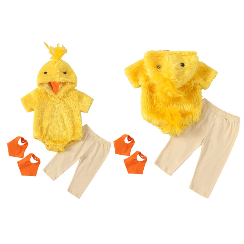 Focus norm 0-3y schöne Baby Mädchen Jungen Kleidung setzt Fleece Kurzarm Kapuze Stram pler Hosen Fuß bezüge für Halloween-Party – Detail 3