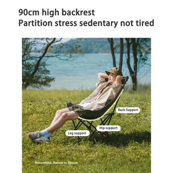 Naturehike Camping Moon Chair Carbon Steel High Back Mesh Folding Beach Chair Portable Outdoor Travel Adjustable Fishing Chair 5