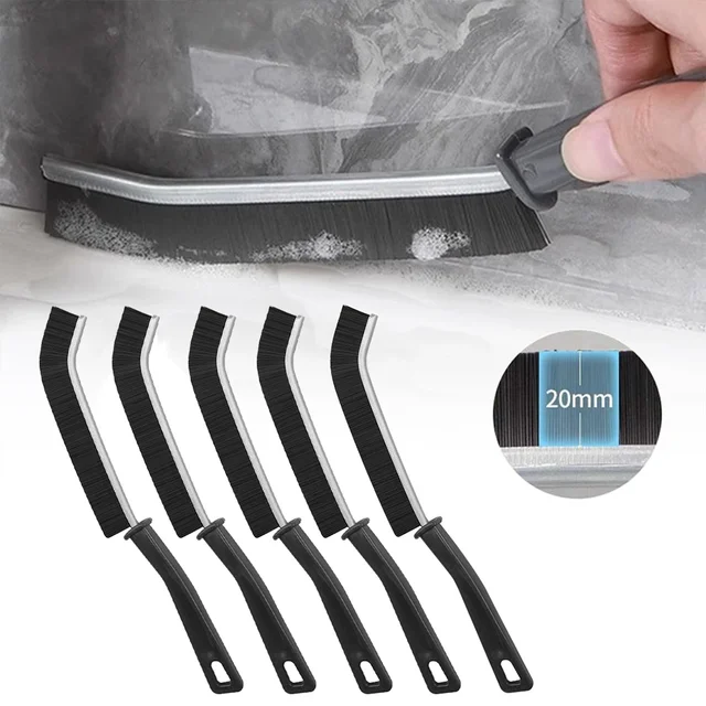 Spazzola per la pulizia per cucitura fine Angoli Scanalatura Strumenti per la pulizia delle finestre Cucina Bagno Piastrelle Spazzola per giunti Spazzola per WC in microfibra 2