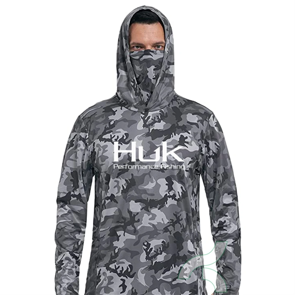HUK Fishing Shirts Outdoor Summer Long Sleeve Hoodie UPF 50+ T