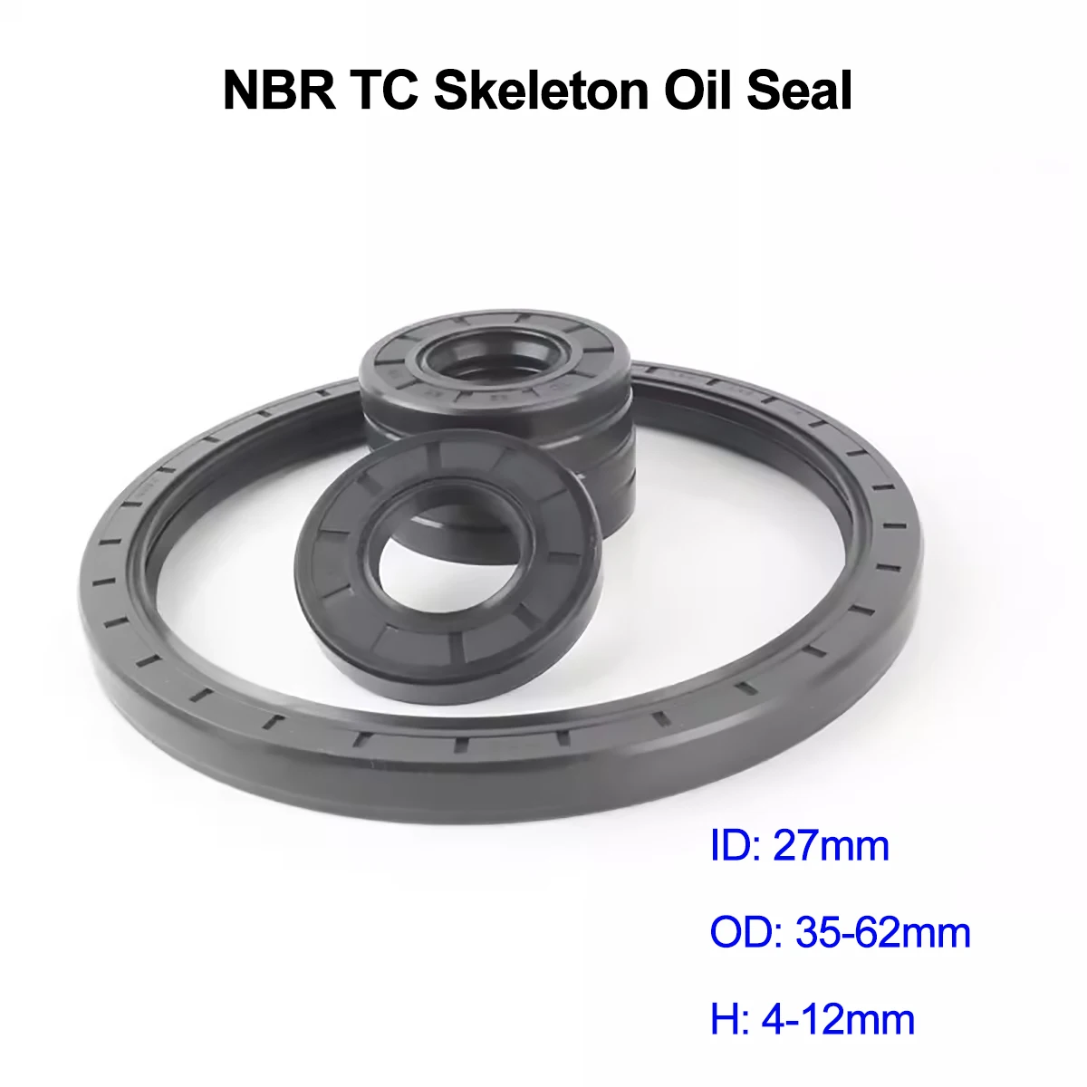 

2/5/10Pc Black NBR TC/FB/TG4 Skeleton Oil Seal ID 27mm OD 35-62mm Thickness 4-12mm Nitrile Butadiene Rubber Gasket Sealing Rings