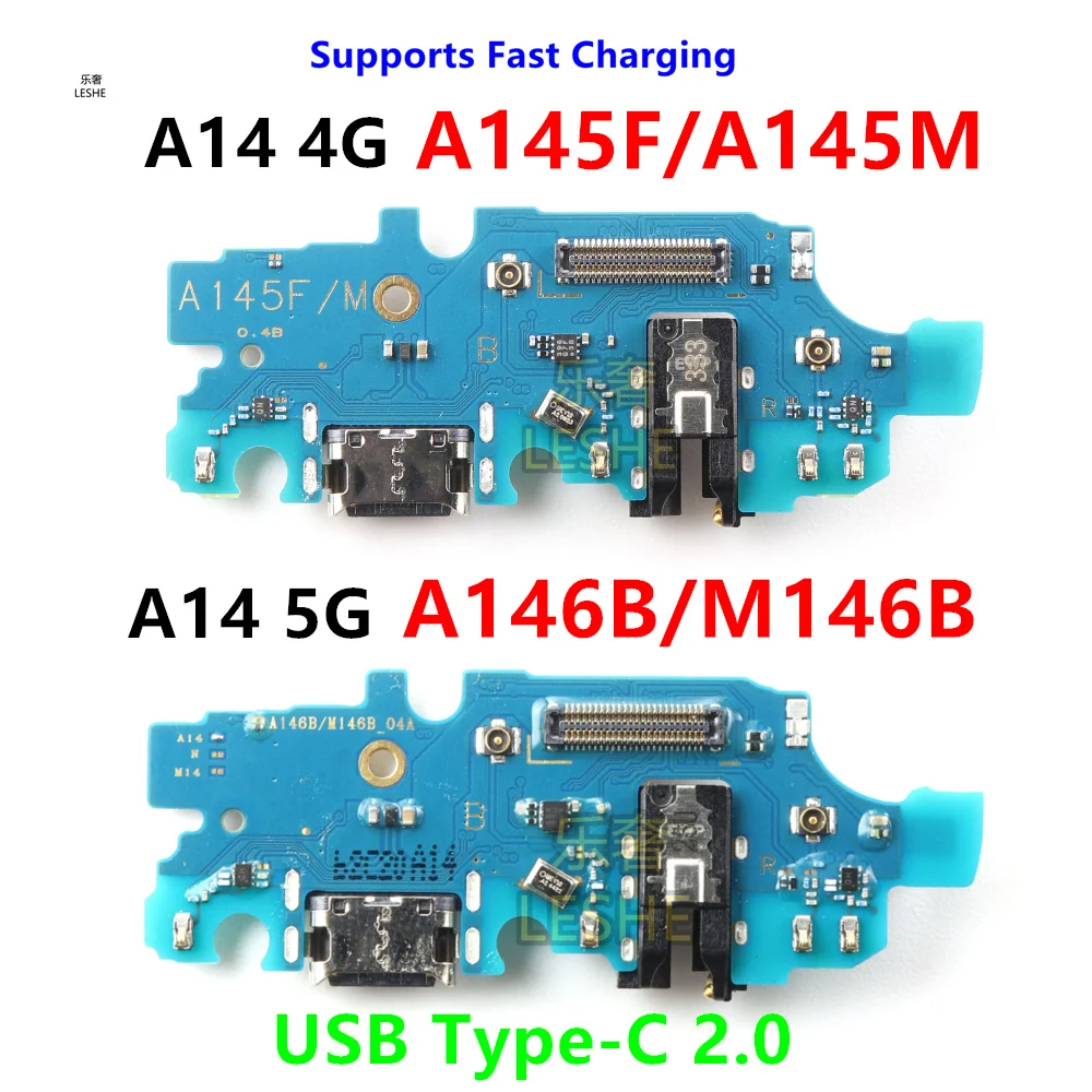 

For Samsung Galaxy A14 4G A145F/M 5G A146B M146B Dock Connector USB Type-C 2.0 Charger Charging Board Port Flex Cable