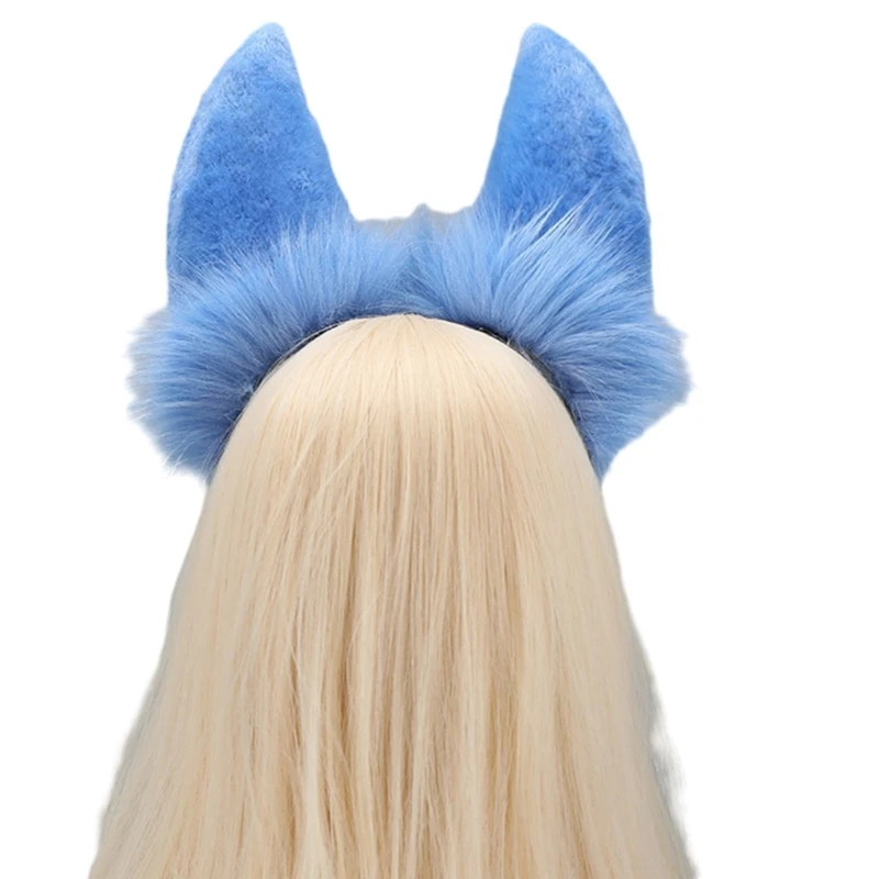 

Realistic Foxes Ear Hair Hoop Woman Music Festivals Makeup Headband for Easter Carnivals Cosplay Hair Accessories