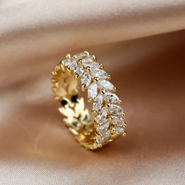 Buy Gold Design White Stone Original Impon Finger Ring for Girls