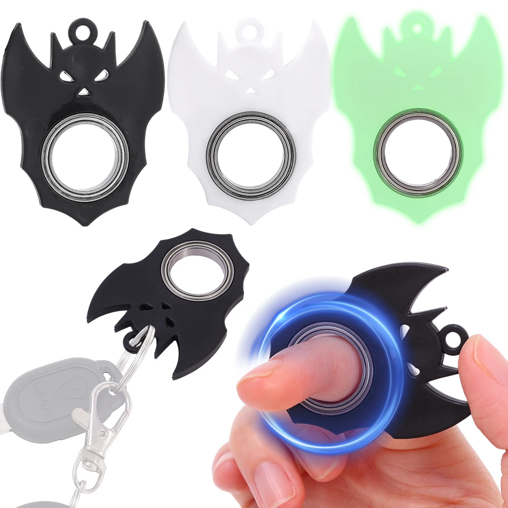 Keychain Spinner Anxiety Stress Relief Toy Metal Keychain Fidgets Spinner  Creative Revolve Cool Keyring Relieving For