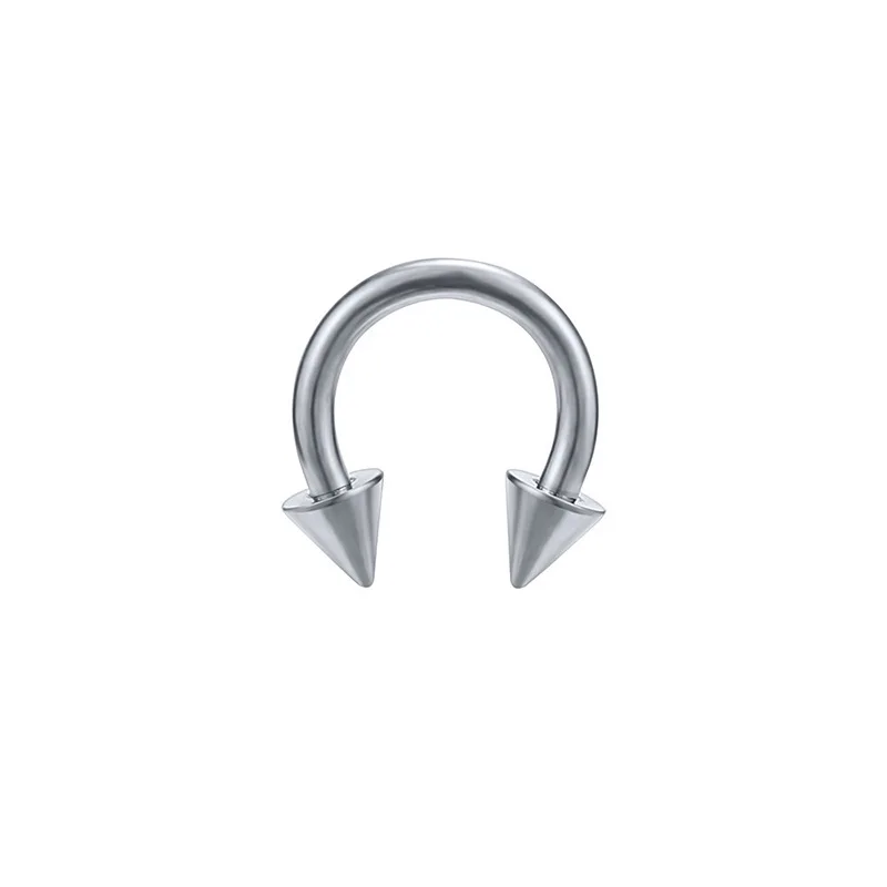 F136 Titan Innengewinde Spike Hufeisen spitzer Kegel Nasenring Septum Piercing Ohrknorpel Tragus Helix Lippe Körperschmuck – Detail 6