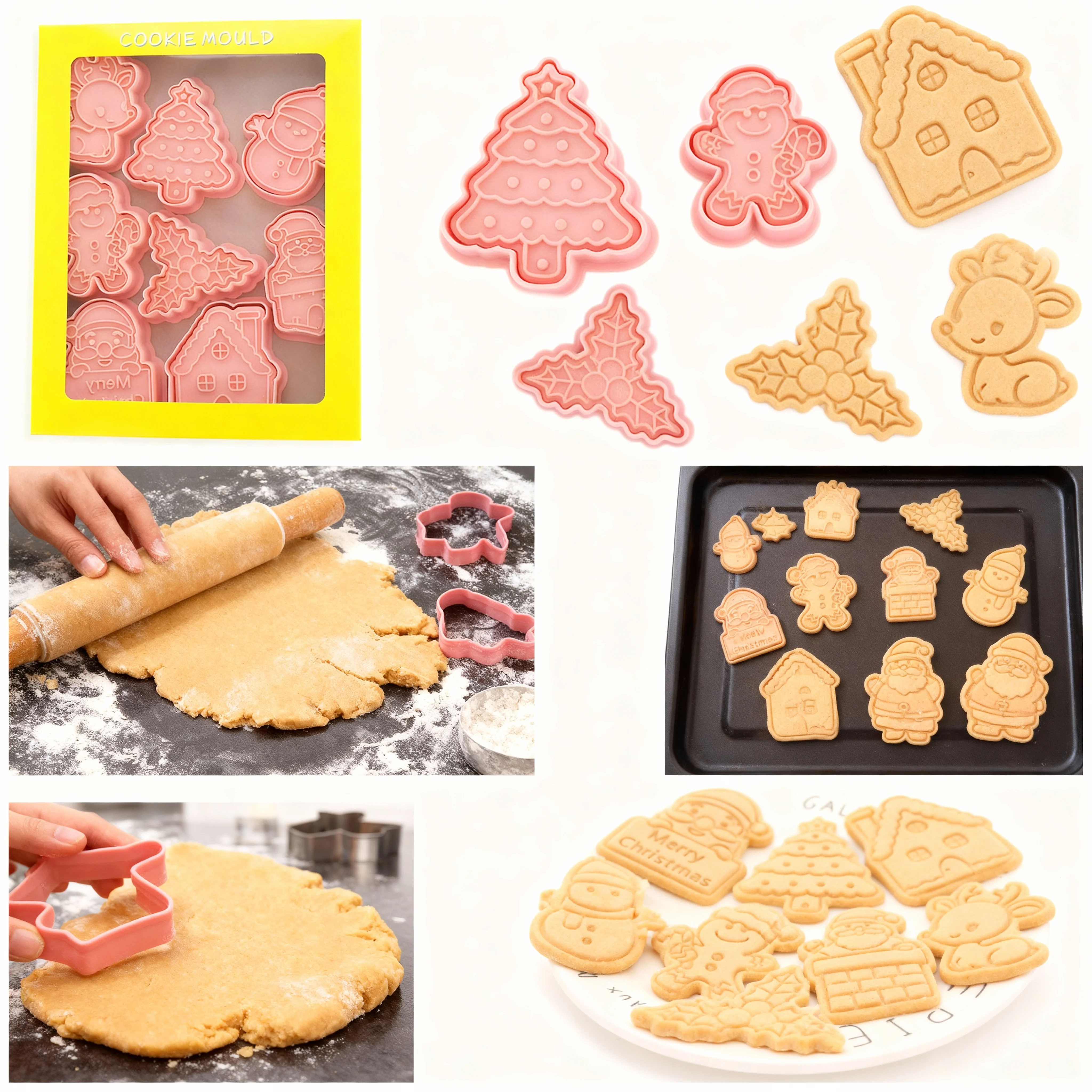 Plastic Christmas Biscuit Mold for Holiday Baking