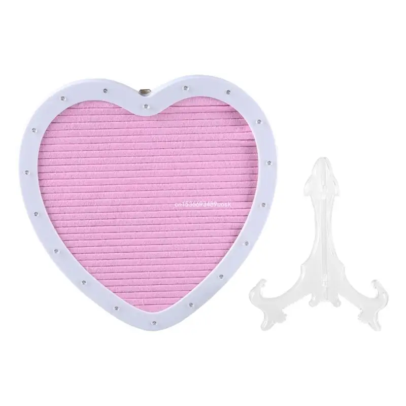 

Heart Shaped Felt Letter Board Message Sign with LED Light and Changeable Letter