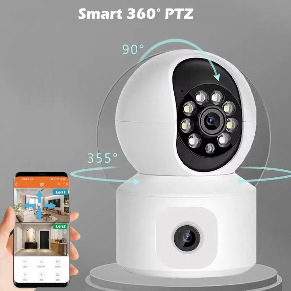 Saikiot 4MP 6MP ICSEE Dual Lens WIFI Camera Wide View CCTV Home Security ICSEE Camera visione notturna Indoor ICSEE WIFI Camera