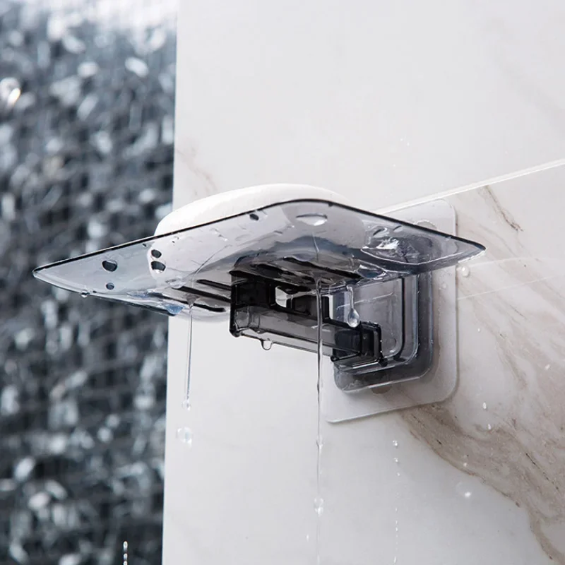 Soap Dish Box for Bathroom Soap Rack No Drilling Wall Mounted Double Layer Shower Soap Holder Tray Bathroom Accessories 3