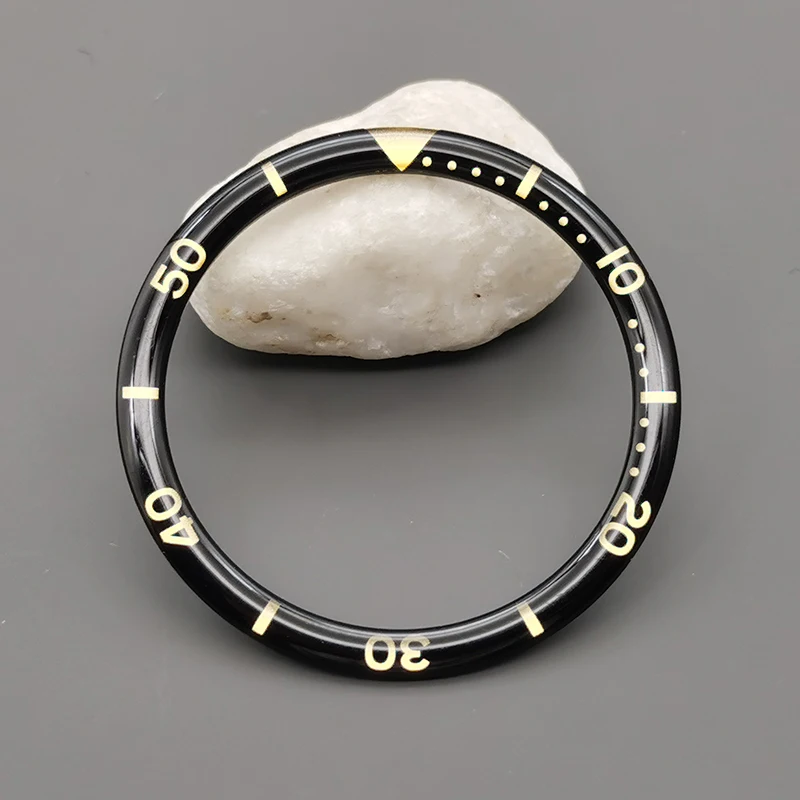 Flat Resin Aluminium Bezel Insert for Watch Cases - 39mmx32mm