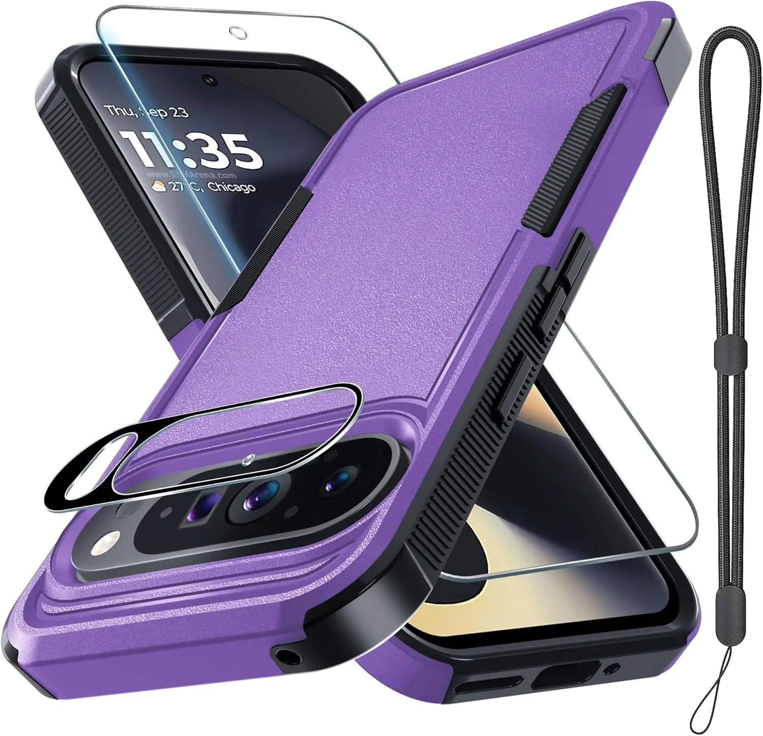 Military Grade Defender Armor with 2-in-1 Lens and Screen Protector Film Case