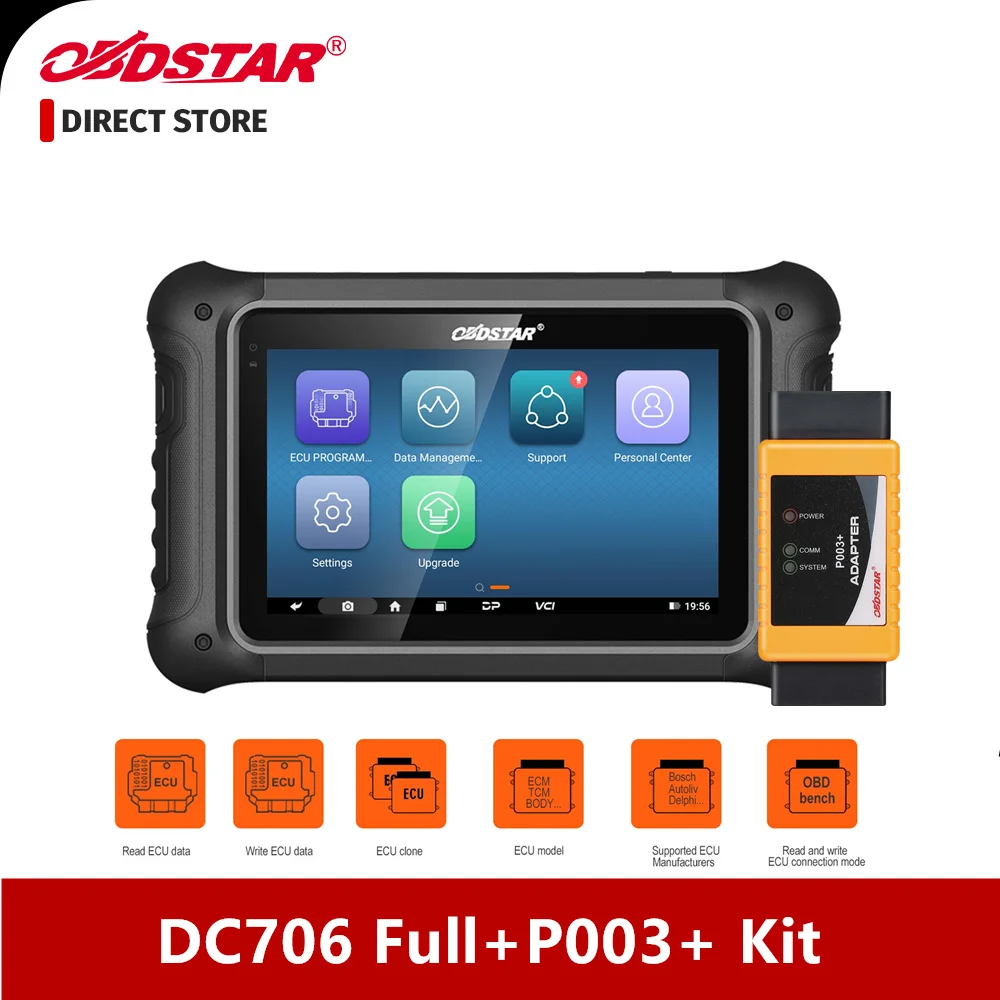 OBDSTAR DC706 ECU Tool Full Version for Car and Motorcycle ECM & TCM & BODY Clone by OBD or BENCH