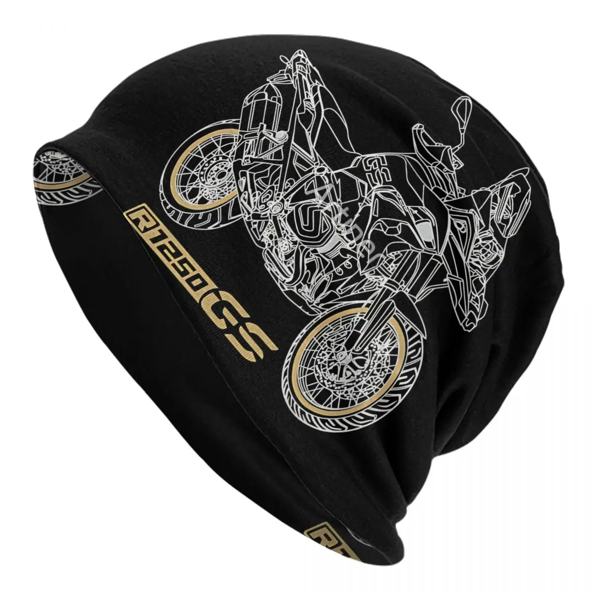 

Motorcycle Cartoon Skullies Beanies Caps GS 1250 R 1250 GS Black Thin Hat Autumn Spring Bonnet Hats Men Women's Street Ski Cap