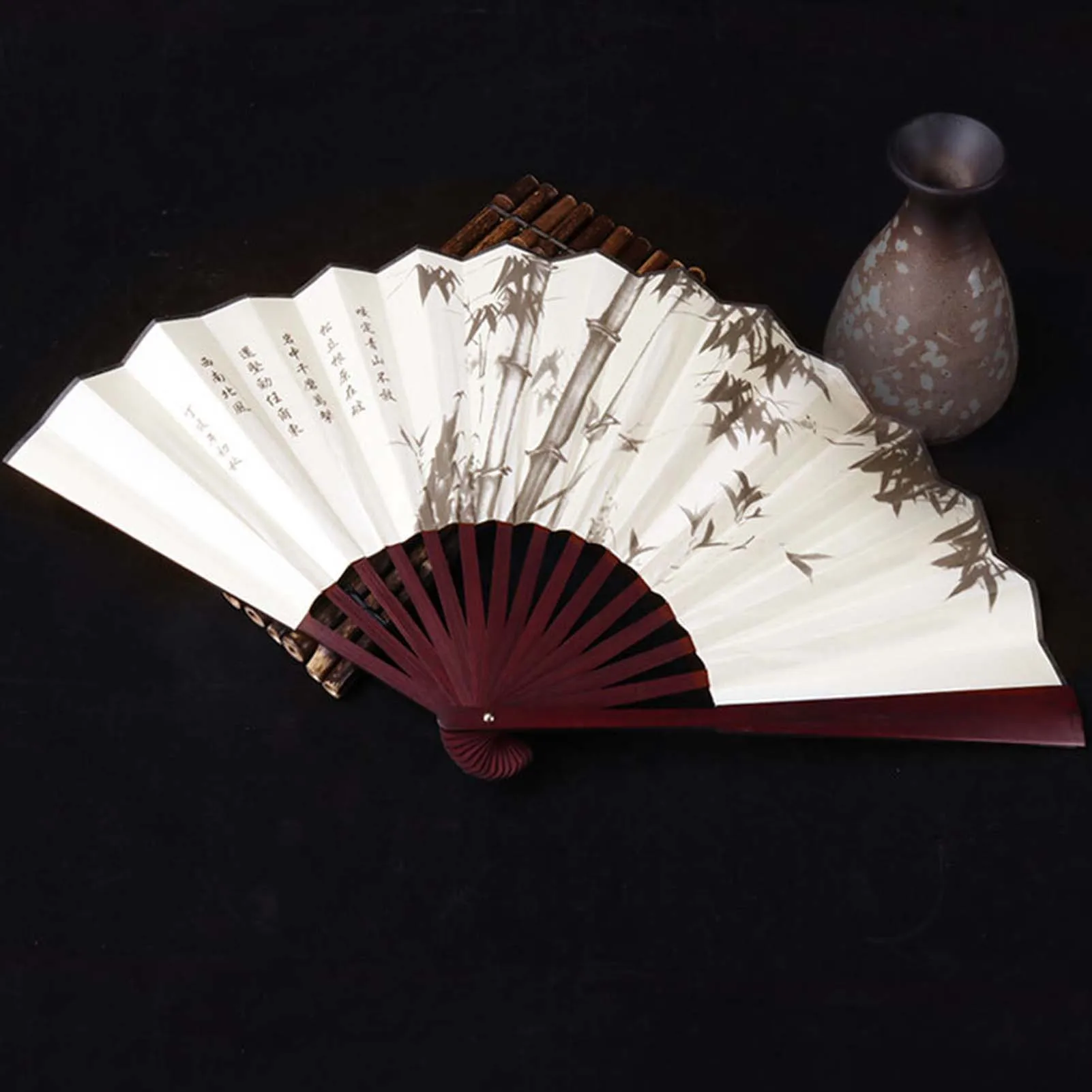 1個ヴィンテージ扇子レトロ中国の水墨画手扇子ダンス手ファン家
