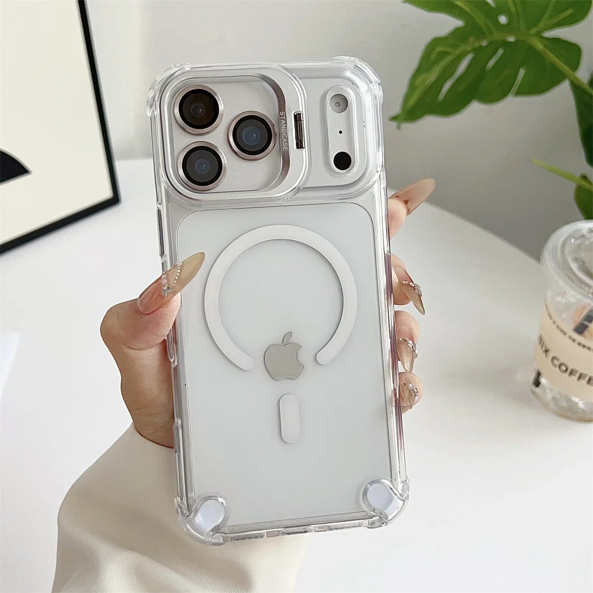 Magnetic Clear Phone Case with Magsafe Compatibility and Lens Protector