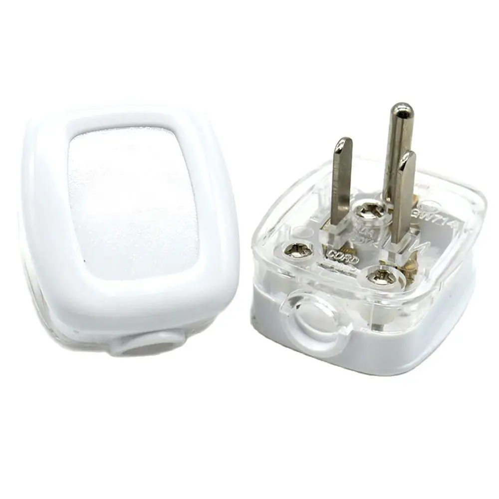 Enhanced White Detachable 3-Pole Inline Power Cord Plug - 250V Industrial Locking Design