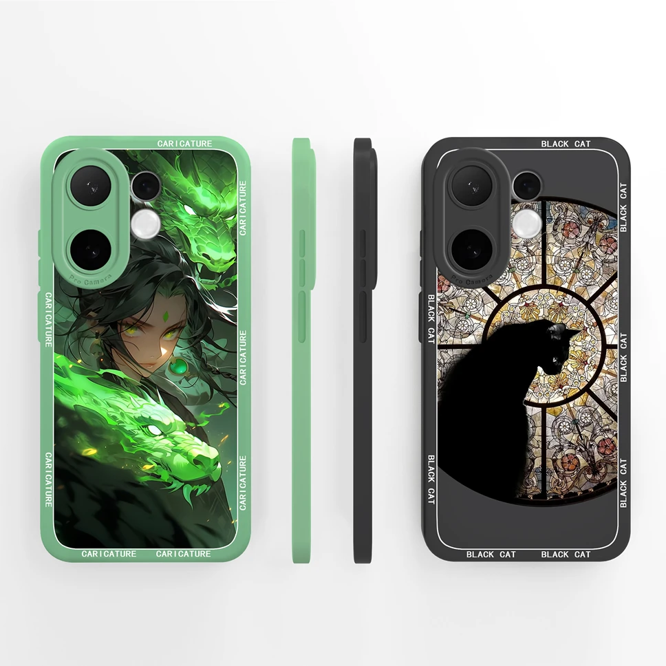 Cool Black Cat Pattern Soft Silicone Phone Case - Anti-Drop Protection