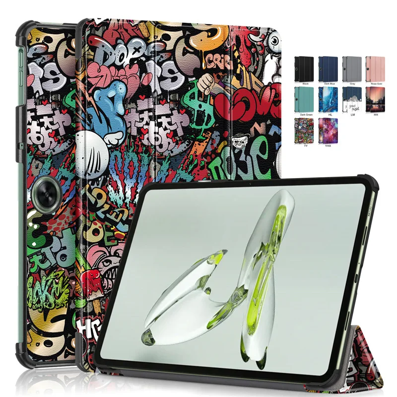 Per Oneplus Pad Go Case Tri-Fold Leather Painted Stand Smart Case Per Coque Oneplus Pad Go / Oppo Pad Air 2 Air2 Cover Funda