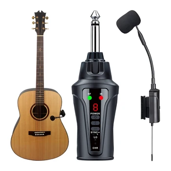 Wireless Acoustic Guitar Microphone System UHF Condenser for Guitarist Playing Studio Recording Stage Performance Acemic AT-5 1