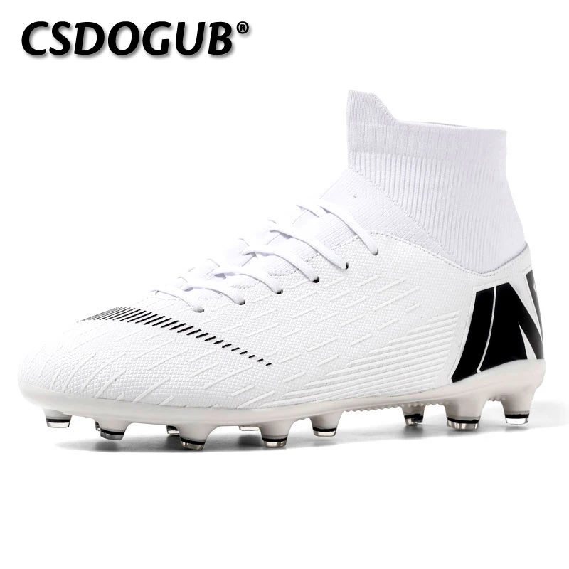 High Top Football Shoes Soccer Boots For Men Outdoor White Soccer Cleats  Waterproot Sports Children's Sneakers zapatos futbol| | - AliExpress