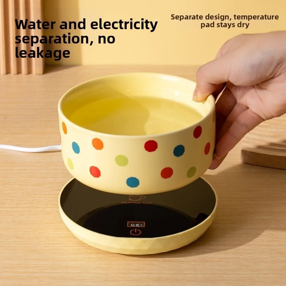 Ceramic Pet Heated Water Bowl Cartoon Anti-dry Burning Self-Heating Water Bowl Noiseless Multifunction Pet Drinking Dispenser