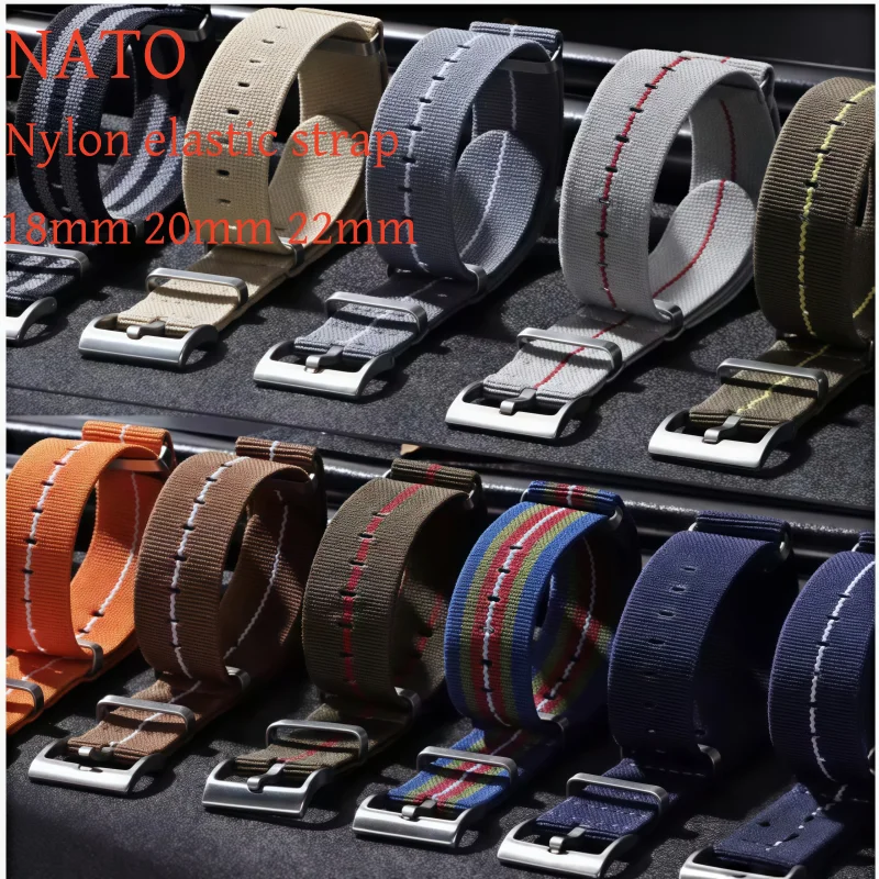 Premium NATO Nylon Watch Band - Black & Green, Sweat-Absorbent and Woven Design