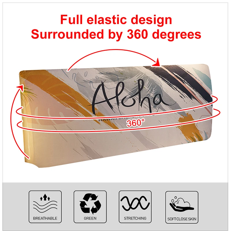 Bed Headboard Cover Printed Elastic All-inclusive Bed Head Cover Washable Universal Size For Home Hotel Banquet