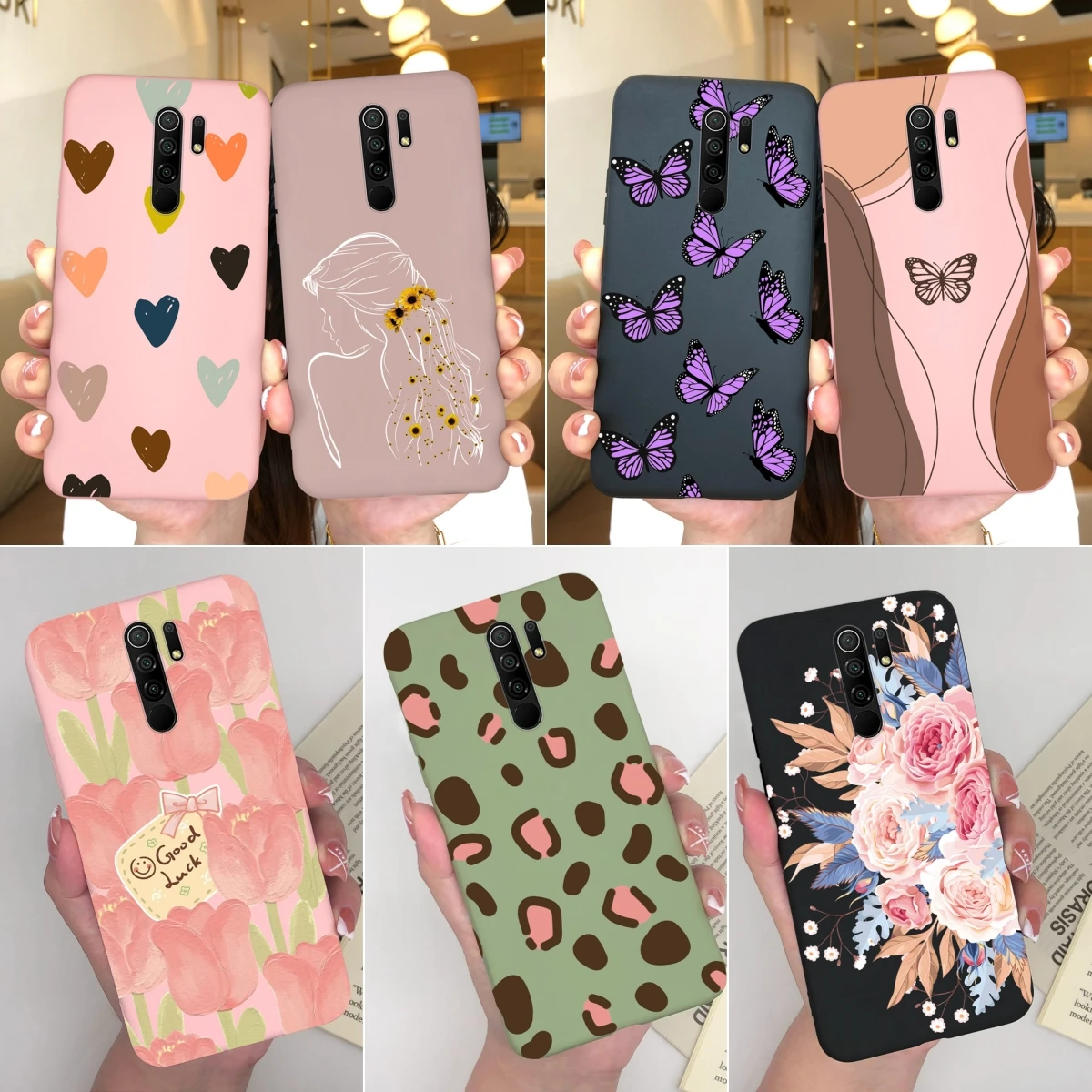 Custodia Love Heart Per Xiaomi Redmi 9 9A 9At 9 Prime Beautiful Butterfly Phone Bags Custodia Protettiva Per 9 9 A 9 At 9 Prime Funda