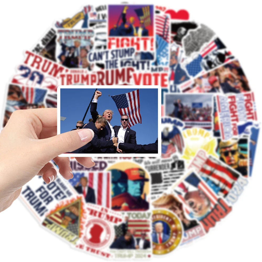 Cartoon Sticker Cartoon Stickers 10/30/50pcs Funny Donald Trump Graffiti Stickers Cartoon Decals Laptop Motorcycle Travel Luggage Waterproof Sticker Kid Toy