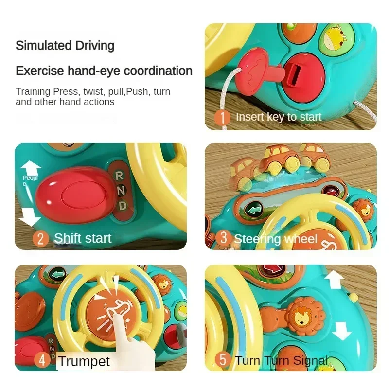 Baby Stroller Toy Simulate Driving Car Steering Wheel Early Educational Toys with Honking Sound for Toddler To Calm Fussy Rid - 6