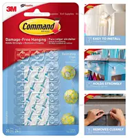 3M Command Hooks Command Decorating Clips command Wire Toggle Clear& transparent hook removes cleanly damage free hook 2