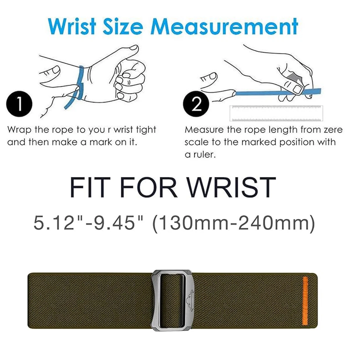 Breathable Nylon Loop Adjustable Sport Strap for Fitness Trackers - Replacement Bracelet