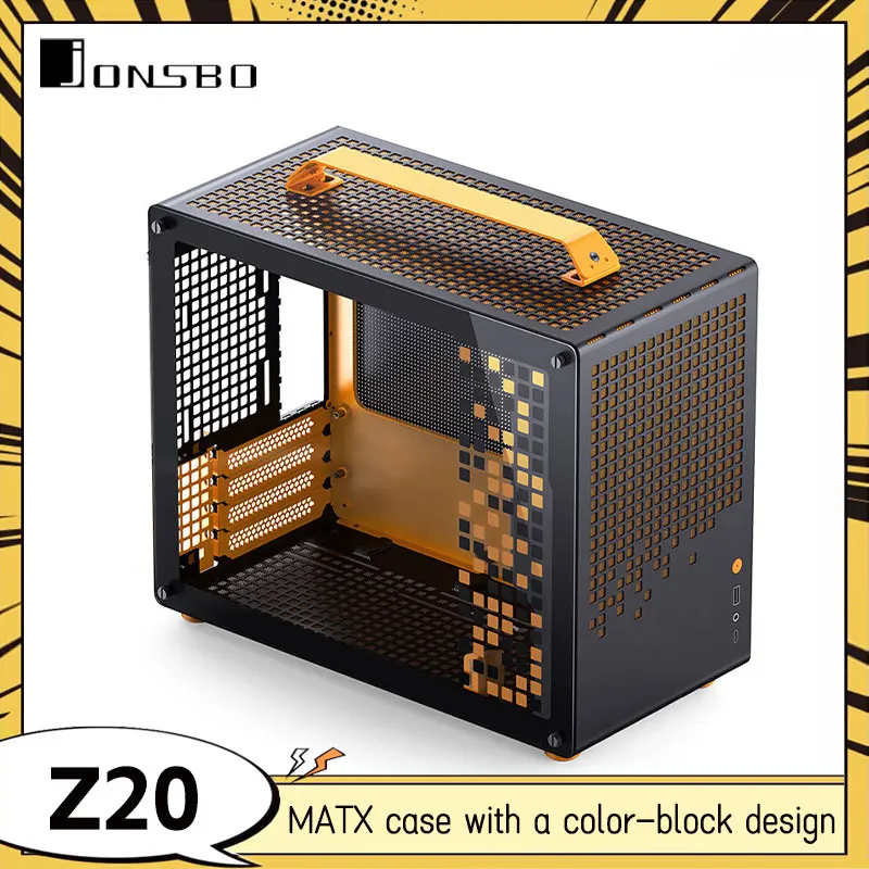 JONSBO Z20 컴퓨터 케이스 MATX 휴대용 케이스 유리 측면 투명 데스..
