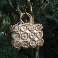Wicker Woven Handbags for Women Rattan Hollow Straw Bags Handmade Beach Travel Shoulder Bags Casual Ladies' Purses Summer Fashio 2