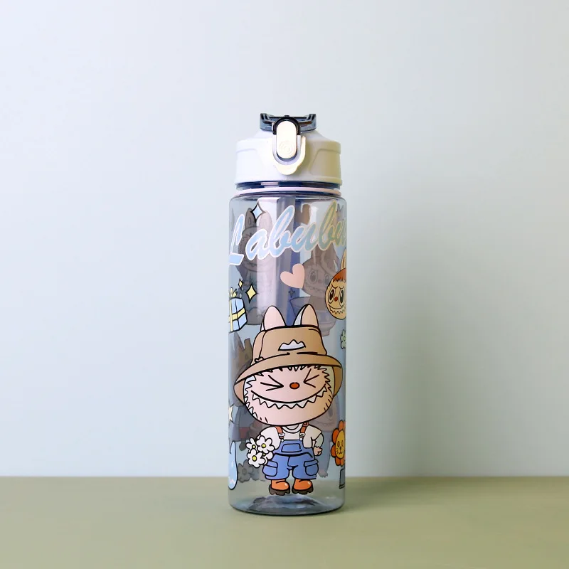 Water Cup Children's Cartoon Transparent Pop-up Spout Water Cup Hand-held Strap Anti-fall Kettle Space Cup