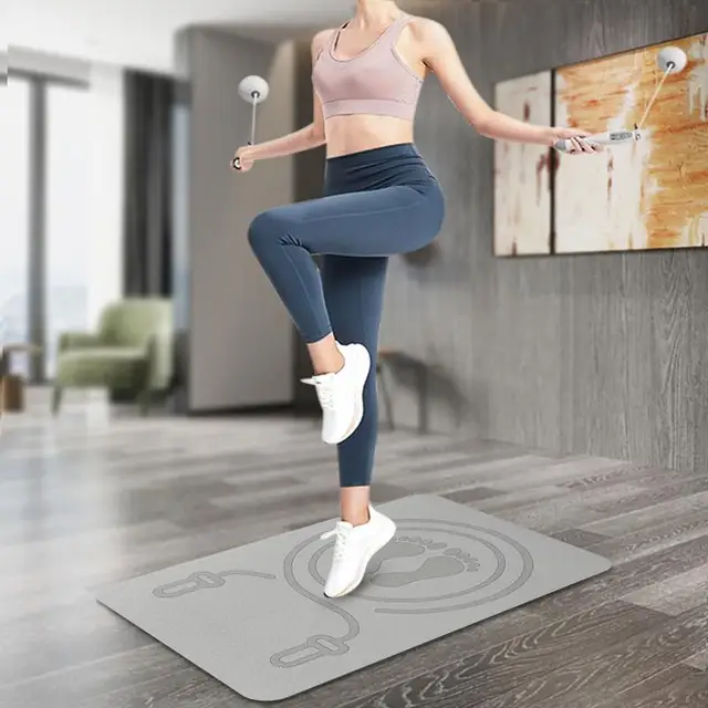Anti-noise Jump Rope Mat Floor Mats Exercise Shock Absorption Yoga Mat TPE Skipping Mat Non Slip Thickening Yoga Fitness Mats 4