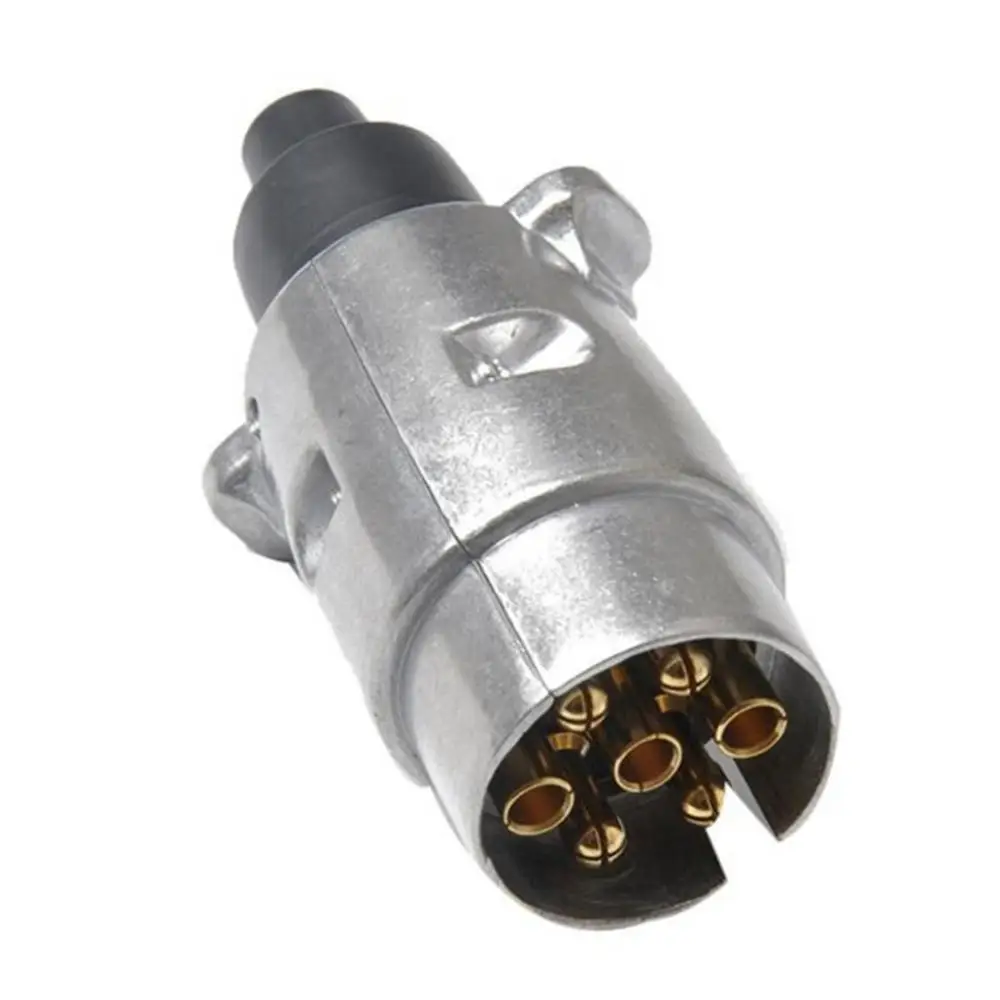 

Round 12V 7 Pin Caravan Trailer Truck Aluminum Alloy Plug Adapter Connector