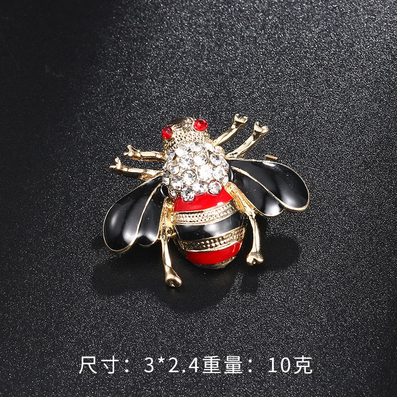 Elegant Rhinestone Pearl Bee Alloy Brooch for Women Men Fashion Lapel Pins  Backpack Clothing Jewelry Accessories Gift