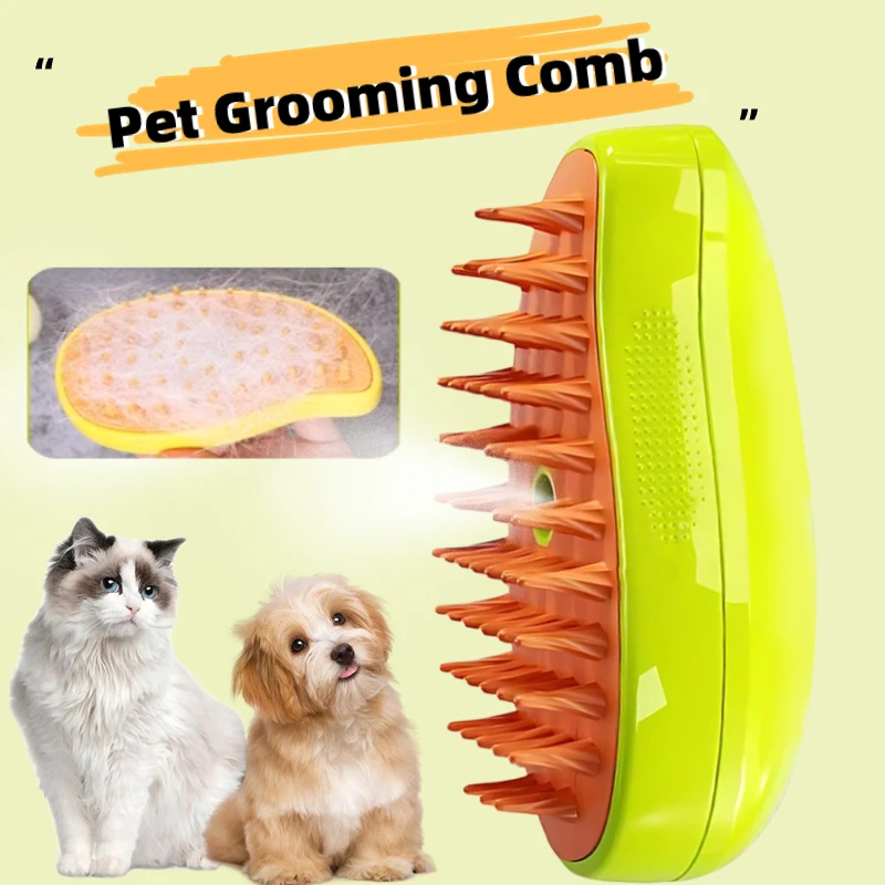 CatSteamBrushSteamyDogBrushElectricSprayBrush3in1Pet
