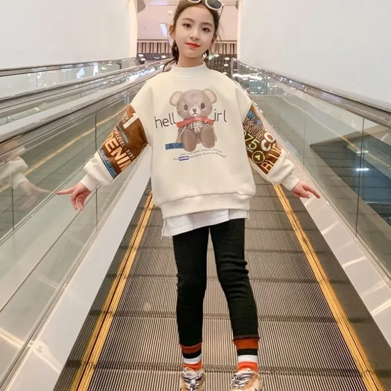 

Autumn Winter Girls Clothes Sweatshirts Fashion Cartoon Little Bear Hoodie Casual Children's Clothing Girls Pullover Sweatshirt