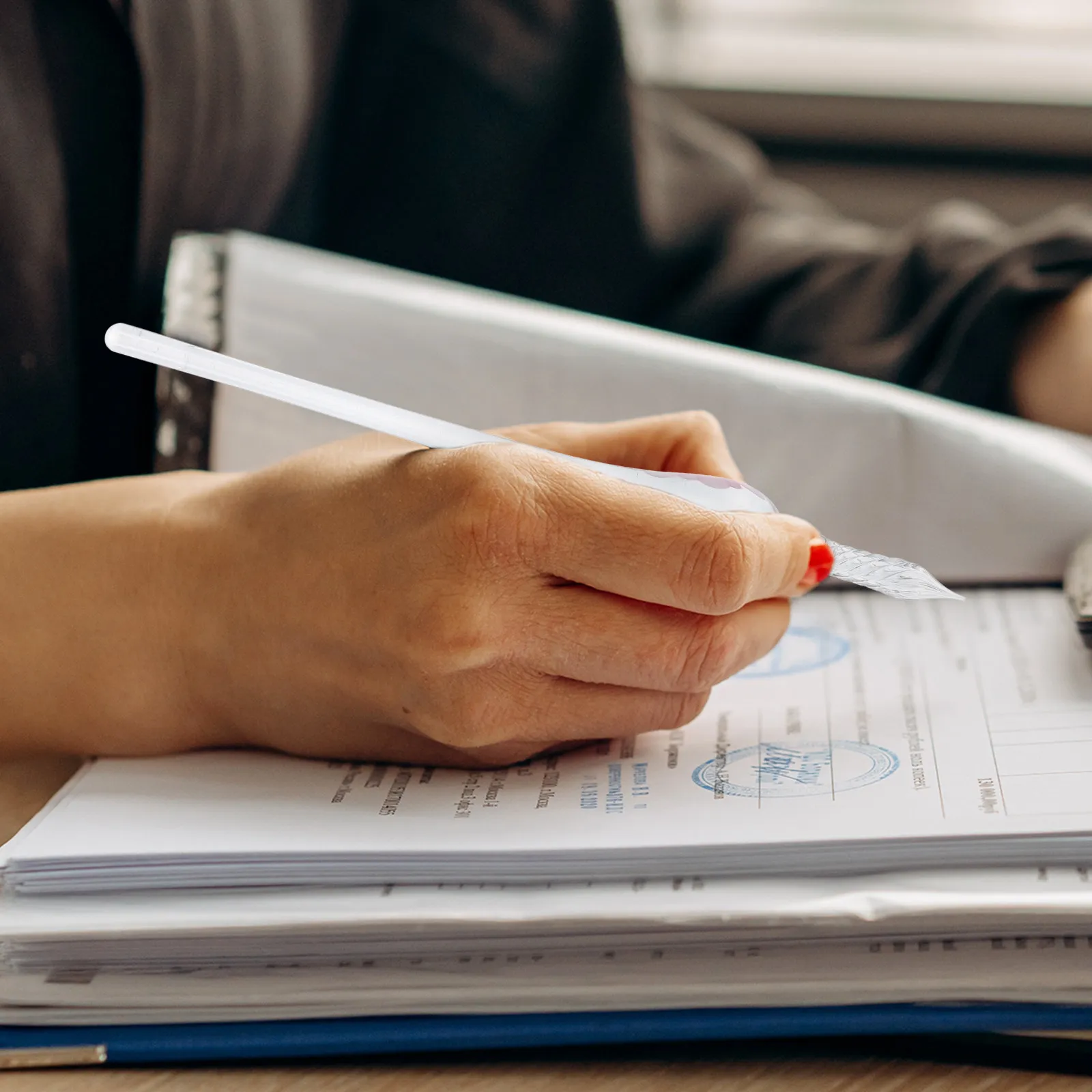 빈티지 유리 딥펜 수제 투명 유리 서명펜 서예 연습 드로잉 휴대용 경량 창의적인 도구