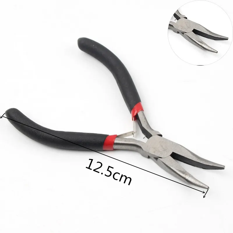 Black Handle Long Nose Mini Pliers Round Flat Long Nose Bent Nose Pliers For Jewellery Making Diy Crafts Necklace Bracelet Tools