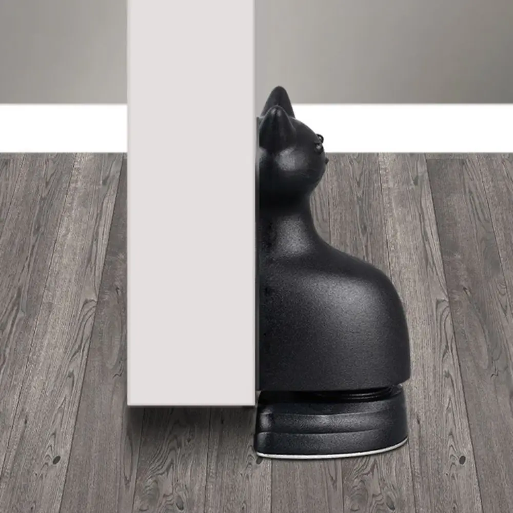 Magnetic Door Stopper Non-punch with Adhesive Sticker Cat Shape Door Suction Anti-collision Reusable