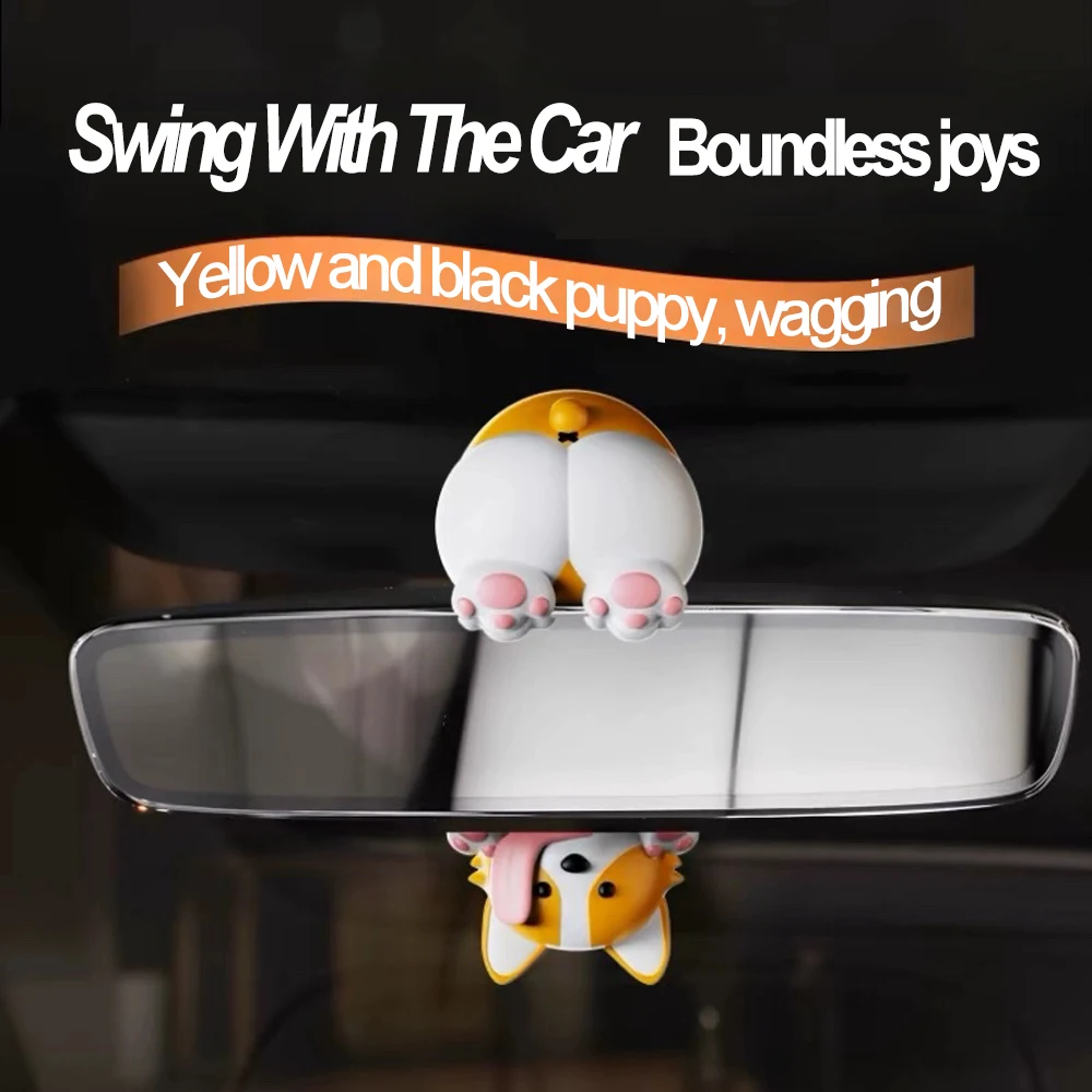 Car Pendant Swinging Dog Rearview Mirror