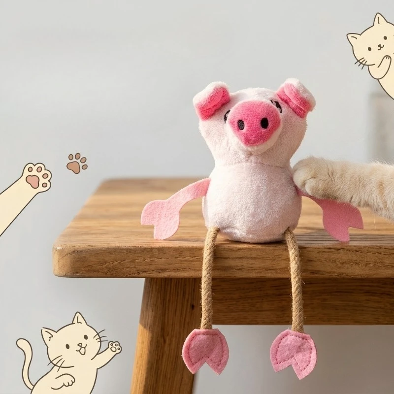 Interactive Plush Pig Squeak Toy for Pets - Chew & Teething Aid