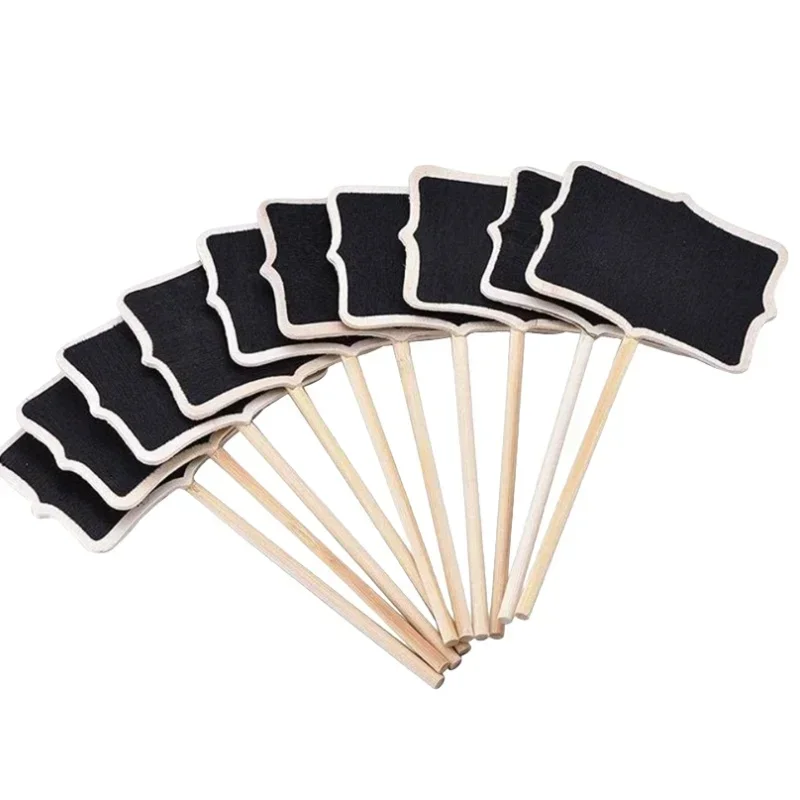 10 Pcs Mini Chalk Board Pantry Labels Decorate Tag Wooden Mini Blackboard Child Chalkboard Kids wooden blackboard wooden chalkboard
